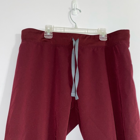 Figs Livingston Basic Scrub Pants in Burgundy - Picture 3 of 9